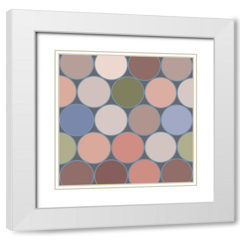 Soft Circles III White Modern Wood Framed Art Print with Double Matting by Grayscale