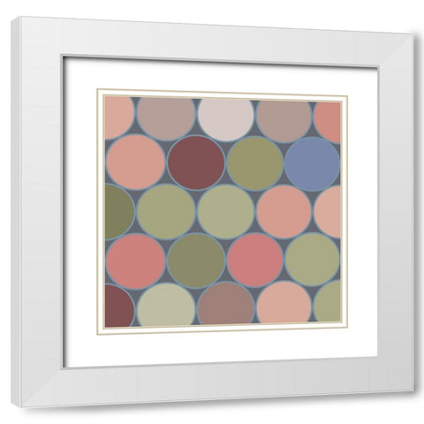Soft Circles IV White Modern Wood Framed Art Print with Double Matting by Grayscale