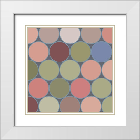 Soft Circles IV White Modern Wood Framed Art Print with Double Matting by Grayscale
