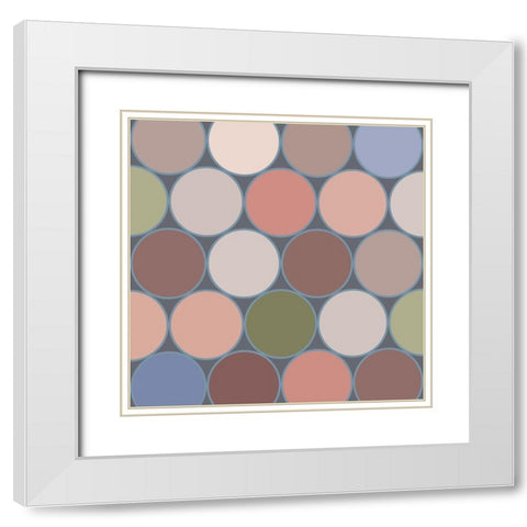 Soft Circles V White Modern Wood Framed Art Print with Double Matting by Grayscale