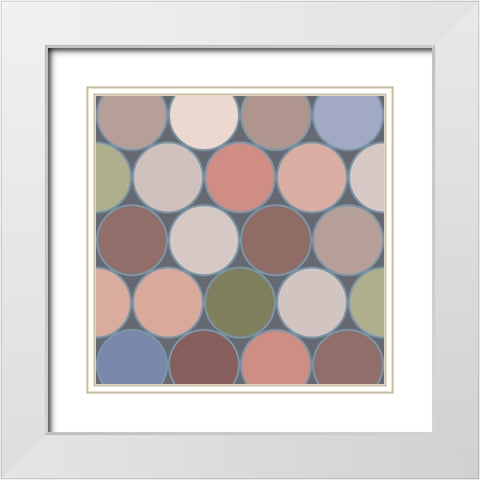 Soft Circles V White Modern Wood Framed Art Print with Double Matting by Grayscale