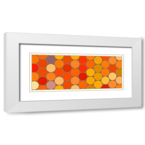 Warm Circles I White Modern Wood Framed Art Print with Double Matting by Grayscale