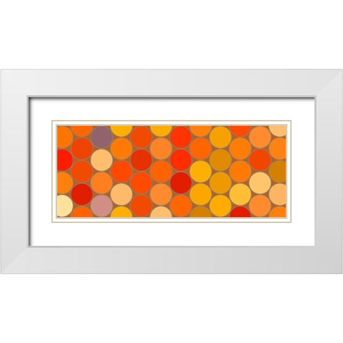 Warm Circles I White Modern Wood Framed Art Print with Double Matting by Grayscale