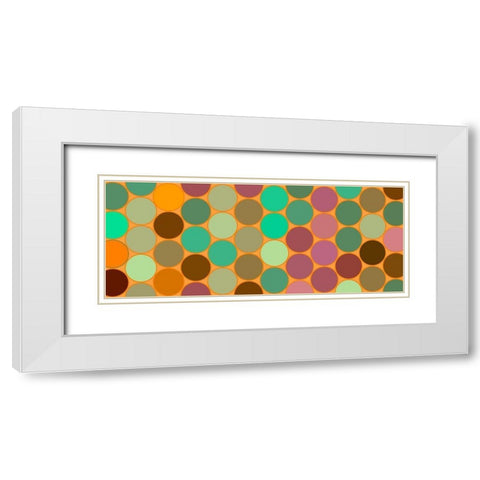 Green Circles I White Modern Wood Framed Art Print with Double Matting by Grayscale