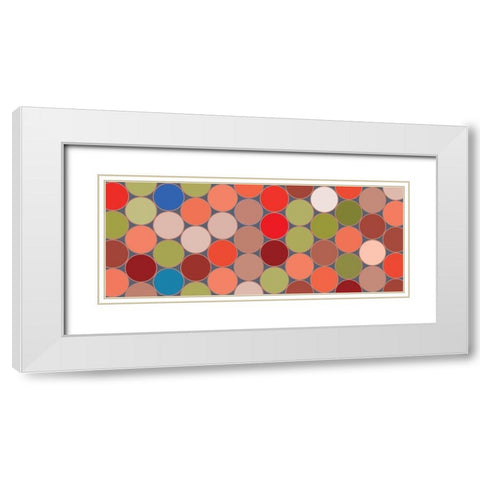 Bright Circles XII White Modern Wood Framed Art Print with Double Matting by Grayscale