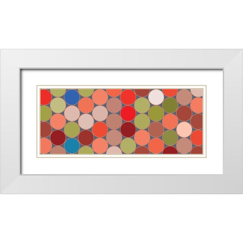 Bright Circles XII White Modern Wood Framed Art Print with Double Matting by Grayscale