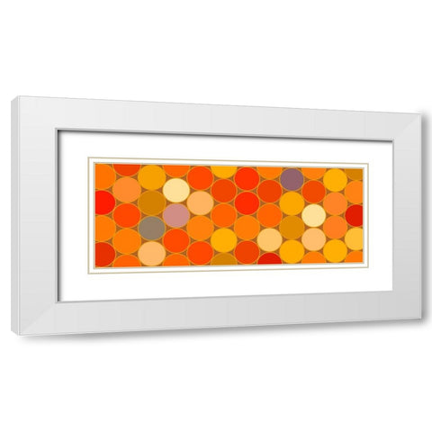 Warm Circles III White Modern Wood Framed Art Print with Double Matting by Grayscale