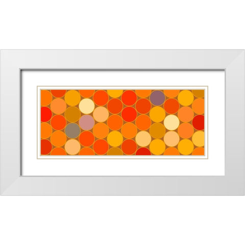 Warm Circles III White Modern Wood Framed Art Print with Double Matting by Grayscale