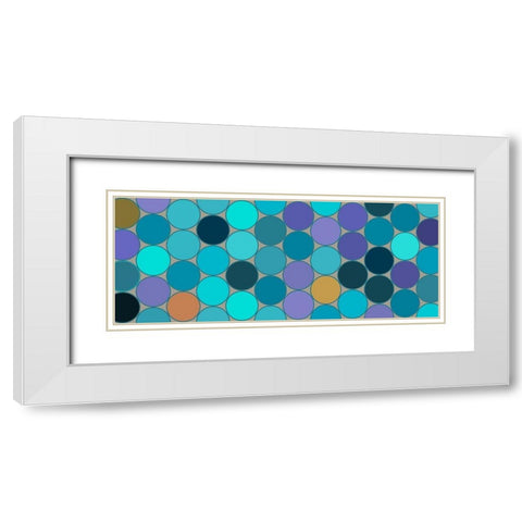 Cool Circles VII White Modern Wood Framed Art Print with Double Matting by Grayscale