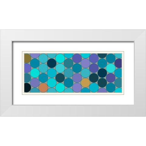 Cool Circles VII White Modern Wood Framed Art Print with Double Matting by Grayscale