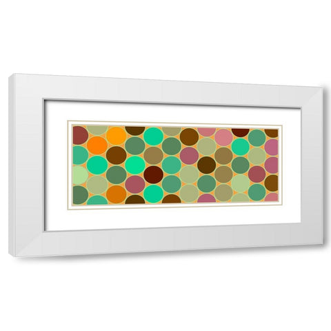 Green Circles II White Modern Wood Framed Art Print with Double Matting by Grayscale
