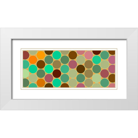 Green Circles II White Modern Wood Framed Art Print with Double Matting by Grayscale