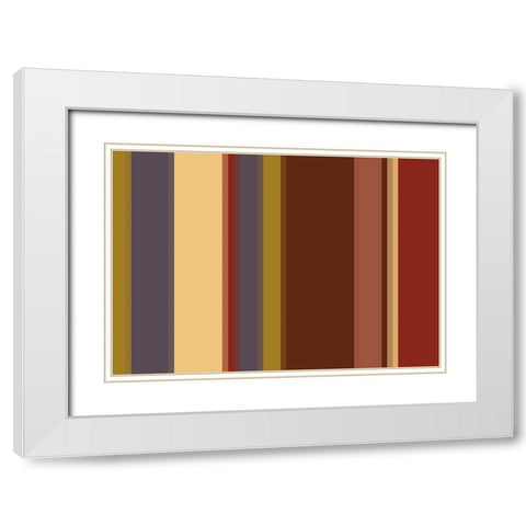Warm Stripes IX White Modern Wood Framed Art Print with Double Matting by Grayscale