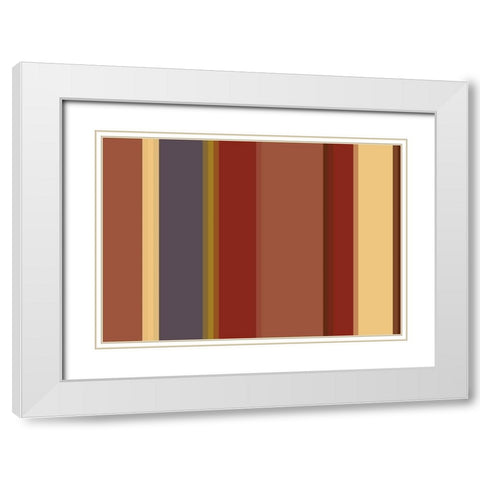 Warm Stripes X White Modern Wood Framed Art Print with Double Matting by Grayscale