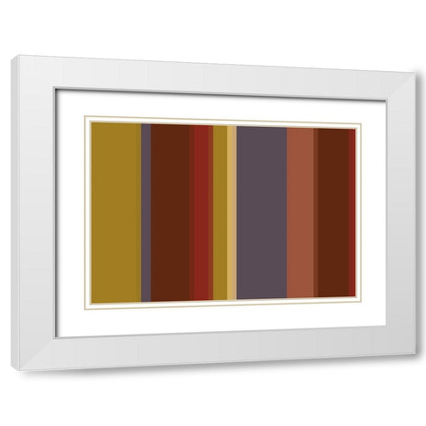 Warm Stripes XI White Modern Wood Framed Art Print with Double Matting by Grayscale