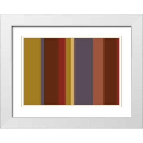 Warm Stripes XI White Modern Wood Framed Art Print with Double Matting by Grayscale
