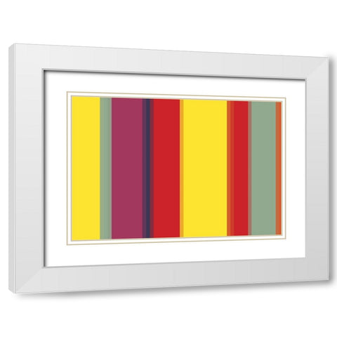 Bright Stripes VIII White Modern Wood Framed Art Print with Double Matting by Grayscale