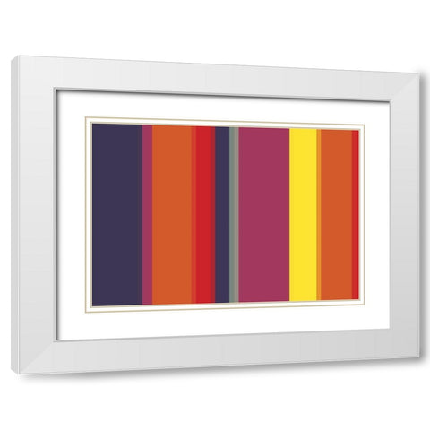 Bright Stripes IX White Modern Wood Framed Art Print with Double Matting by Grayscale