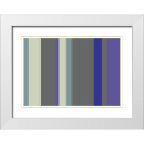 Cool Stripes IV White Modern Wood Framed Art Print with Double Matting by Grayscale
