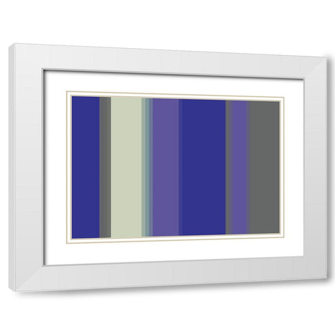 Cool Stripes V White Modern Wood Framed Art Print with Double Matting by Grayscale