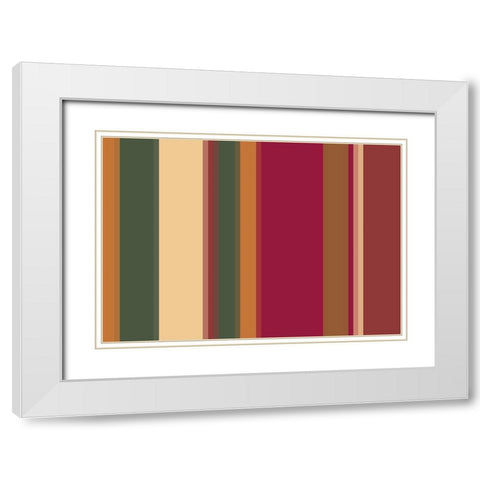 Warm Stripes XII White Modern Wood Framed Art Print with Double Matting by Grayscale