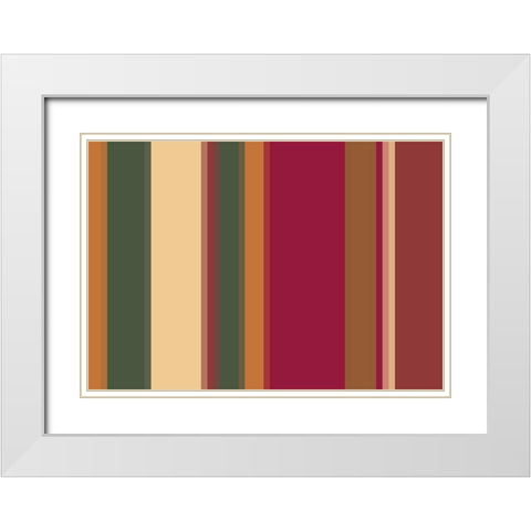 Warm Stripes XII White Modern Wood Framed Art Print with Double Matting by Grayscale