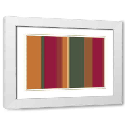 Warm Stripes XIV White Modern Wood Framed Art Print with Double Matting by Grayscale