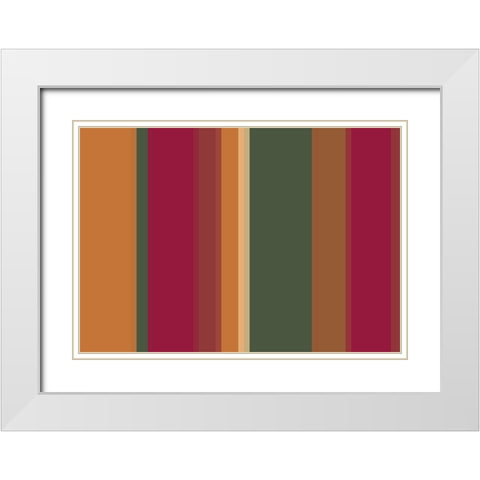 Warm Stripes XIV White Modern Wood Framed Art Print with Double Matting by Grayscale