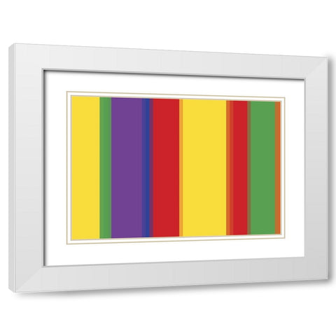 Bright Stripes XI White Modern Wood Framed Art Print with Double Matting by Grayscale