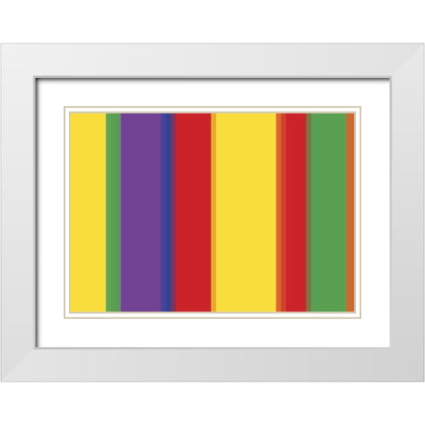 Bright Stripes XI White Modern Wood Framed Art Print with Double Matting by Grayscale