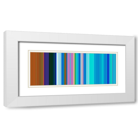Cool Pinstripes I White Modern Wood Framed Art Print with Double Matting by Grayscale