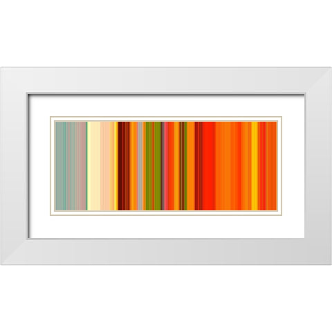 Warm Pinstripes I White Modern Wood Framed Art Print with Double Matting by Grayscale