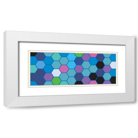 Cool Hive II White Modern Wood Framed Art Print with Double Matting by Grayscale