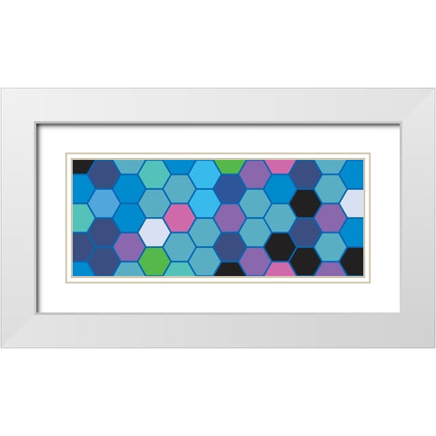 Cool Hive II White Modern Wood Framed Art Print with Double Matting by Grayscale