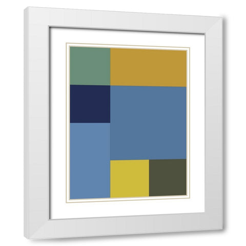 Bright Blocks IV White Modern Wood Framed Art Print with Double Matting by Grayscale