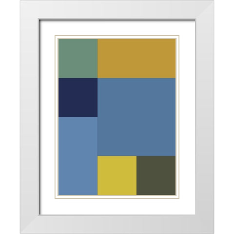 Bright Blocks IV White Modern Wood Framed Art Print with Double Matting by Grayscale