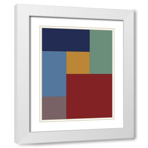 Bright Blocks V White Modern Wood Framed Art Print with Double Matting by Grayscale