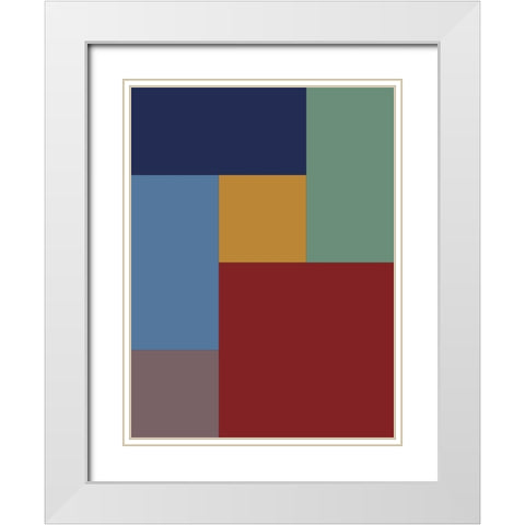 Bright Blocks V White Modern Wood Framed Art Print with Double Matting by Grayscale