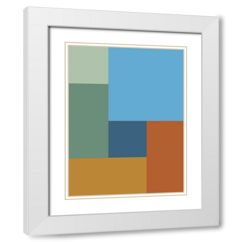 Bright Blocks VI White Modern Wood Framed Art Print with Double Matting by Grayscale