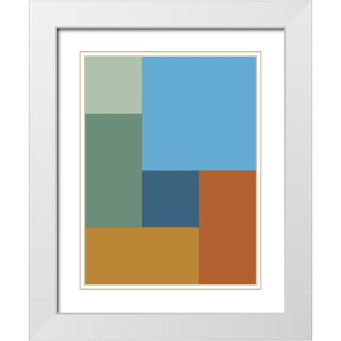 Bright Blocks VI White Modern Wood Framed Art Print with Double Matting by Grayscale