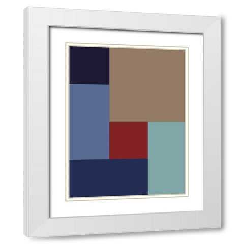 Bright Blocks XI White Modern Wood Framed Art Print with Double Matting by Grayscale