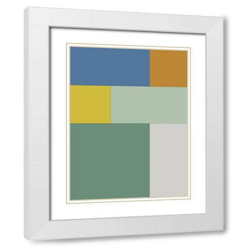 Bright Blocks XII White Modern Wood Framed Art Print with Double Matting by Grayscale