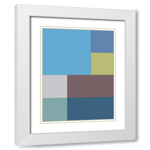 Bright Blocks XIII White Modern Wood Framed Art Print with Double Matting by Grayscale