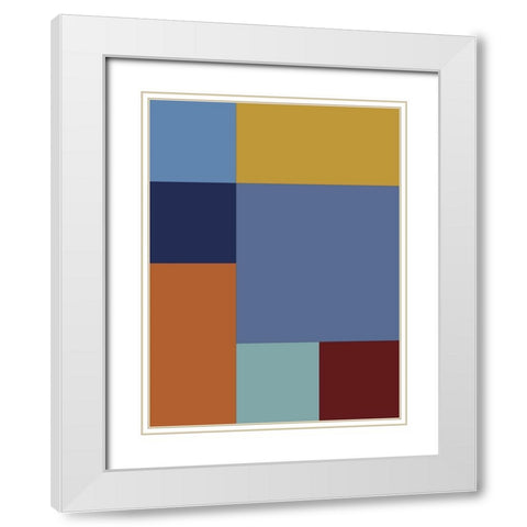 Bright Blocks XIV White Modern Wood Framed Art Print with Double Matting by Grayscale
