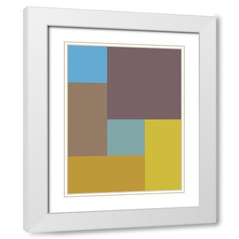 Bright Blocks XVI White Modern Wood Framed Art Print with Double Matting by Grayscale