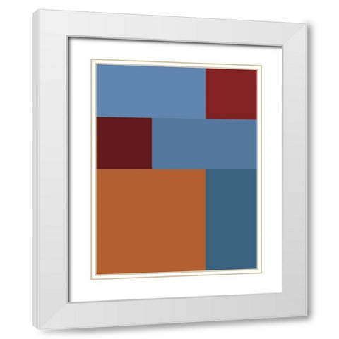 Bright Blocks XVII White Modern Wood Framed Art Print with Double Matting by Grayscale