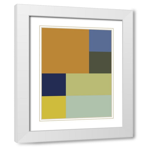 Bright Blocks XVIII White Modern Wood Framed Art Print with Double Matting by Grayscale