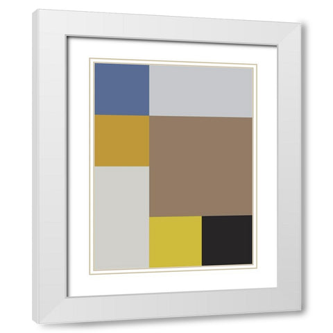 Bright Blocks XIX White Modern Wood Framed Art Print with Double Matting by Grayscale