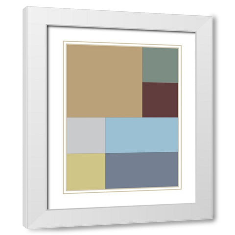 Soft Blocks III White Modern Wood Framed Art Print with Double Matting by Grayscale