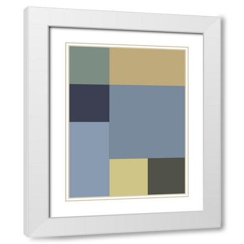 Soft Blocks IV White Modern Wood Framed Art Print with Double Matting by Grayscale